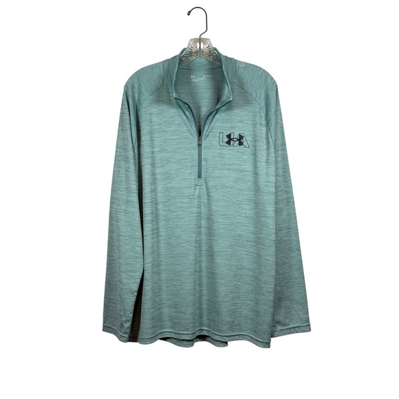 UNDER ARMOUR UA Men's Heat Gear, Loose Fit 1/2 Zip Pullover, Lichen Green, XL - Picture 1 of 9
